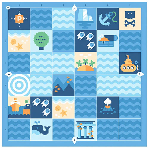 Primo Cubetto Educational Blue Ocean Adventure Map Fabric Play Mat for Coding Robot, Kids Learning Programming Toy, Educational Fun Toy for 3+ Years Children