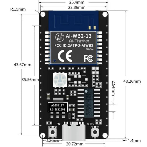 Ai-Thinker Ai-WB2-13F WiFi + BLE 5.0 Development Board