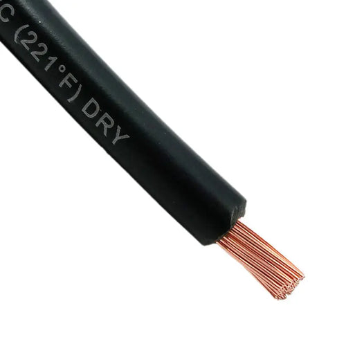 AndyMark 6 Gauge Wire - 10ft Length, Black, Rigid PVC