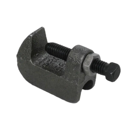 AndyMark Beam Clamp, 3/8-16 Bolt Size, Plain Finish, 400 lbs Load Limit, Steel, Top Flange Mount, C-Clamp w/ Nut, 0.37 lbs
