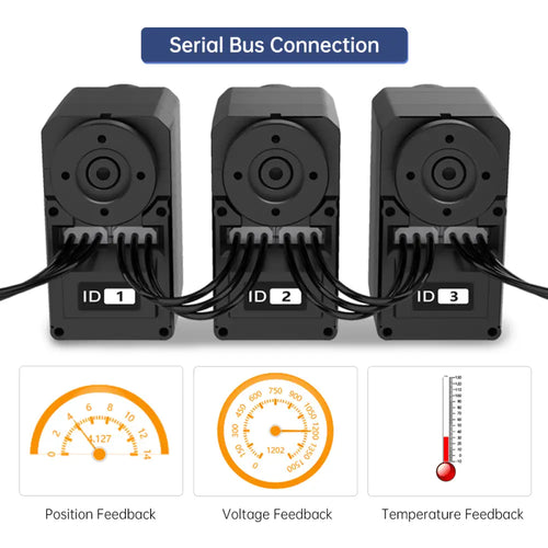 Hiwonder LX-16A Full Metal Gear Serial Bus Servo with Real-Time Feedback Function for RC Robot (Control Angle 240)