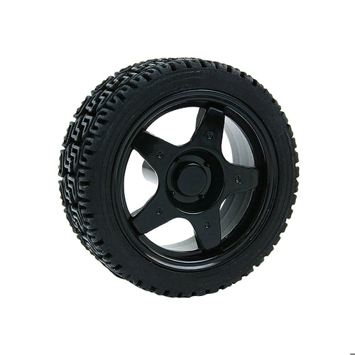 Yahboom 65mm Rubber Wheel Tire Compatible with TT Motor for Smart Car--Black(Better friction)