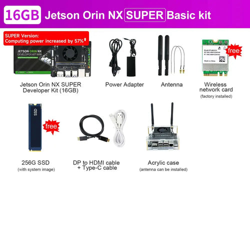 Yahboom Jetson Orin NX 16GB Super Development Kit Based On NVIDIA Core Module For ROS AI Deep Learning(Orin NX 16GB-Basic Kit)