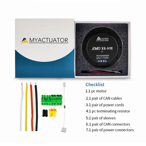 MYACTUATOR RMD X8 V3, CAN Bus, Reduction Ratio 1:6, Helical Gear, w/ New Driver MC X 500 O