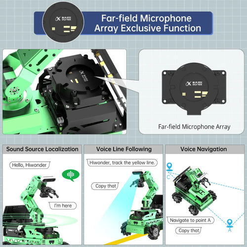 JetRover ROS Robot Car with Vision Robotic Arm Support SLAM Mapping/ Navigation (Ultimate Kit with Jetson Nano 4GB, Mecanum Chassis, Lidar G4)