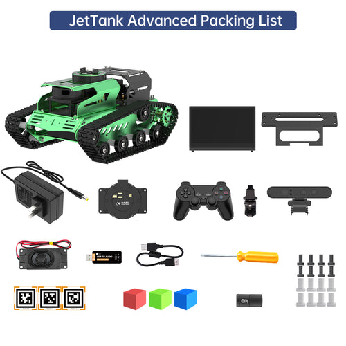 Hiwonder JetTank ROS Robot Tank Powered by Jetson Nano with Lidar Depth Camera Touch Screen (Advanced Kit/EA1 G4 Lidar)