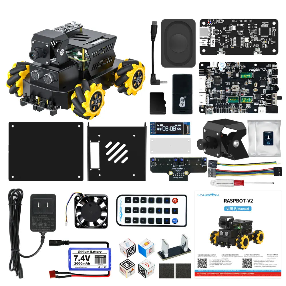 Yahboom AI Vision Robot Raspberry Pi 5 Car Support Python Progamming Open Source-Superior Version(Without RPi Board)