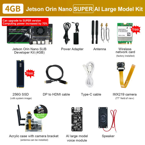 Jetson Orin NANO SUPER AI Large Model Developer Kit 4GB SUB -AI Large Model Kit
