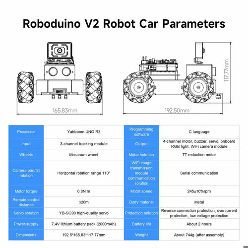 Roboduino V2 AI Vision Car with ESP32 WiFi camera for Arduino UNO