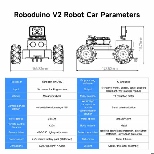 Roboduino V2 Robot Car with ESP32 WiFi camera for Arduino UNO