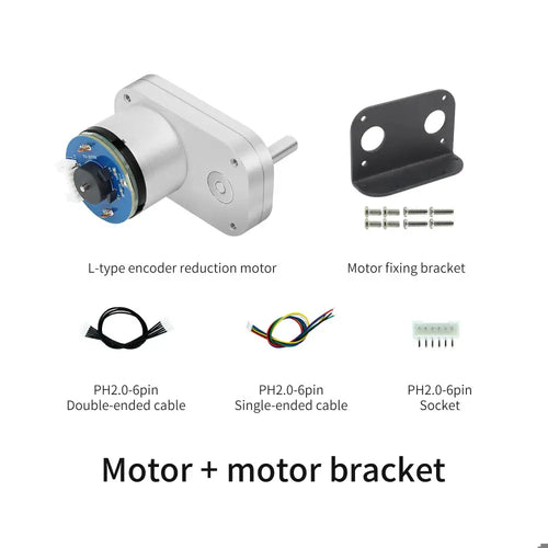 L-type Encoder DC Reduction Motor SKU: 6000400521-Motor+ Bracket + Coupling