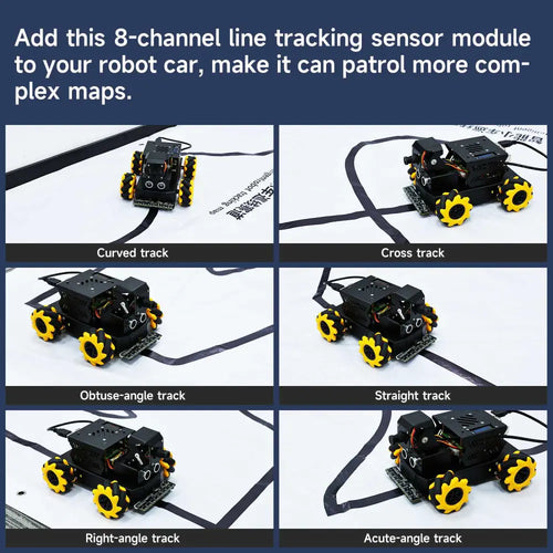 Yahboom 8 channel infrared tracking sensor module--Module+Flat cable+DuPont line