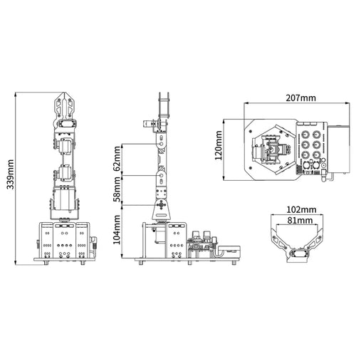 miniArm Open Source AI Robotic Arm Support Sensor Expansion, Arduino Programming (Starter Kit)