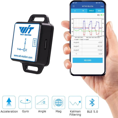 WITMOTION WT901BLECL MPU9250 High-Precision 9-Axis Gyroscope, Accelerometer, Magnetometer, 3-Axis Bluetooth AHRS IMU Sensor for Arduino