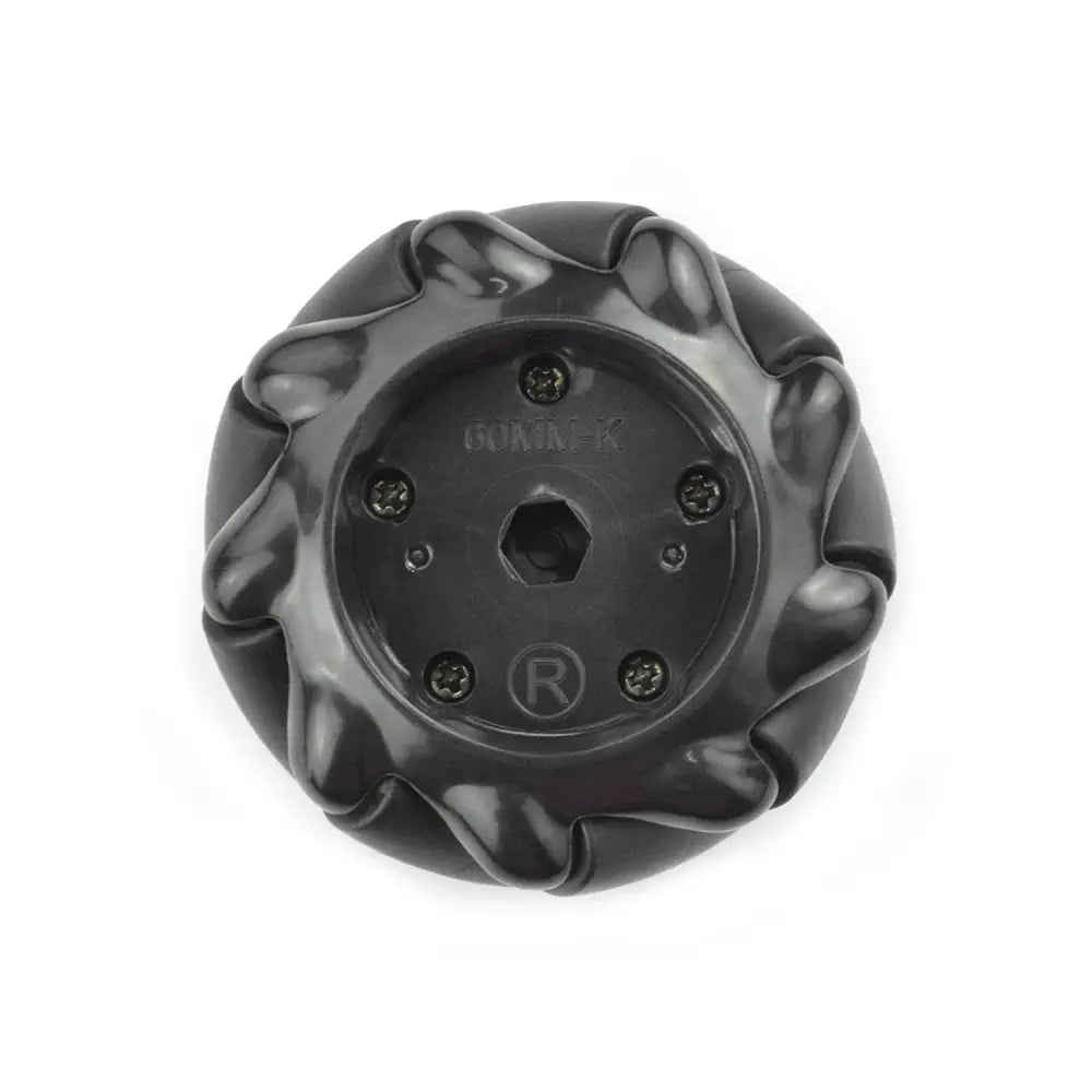 Black Mecanum Wheel w/ Motor Shaft Coupling (60mm) - Right