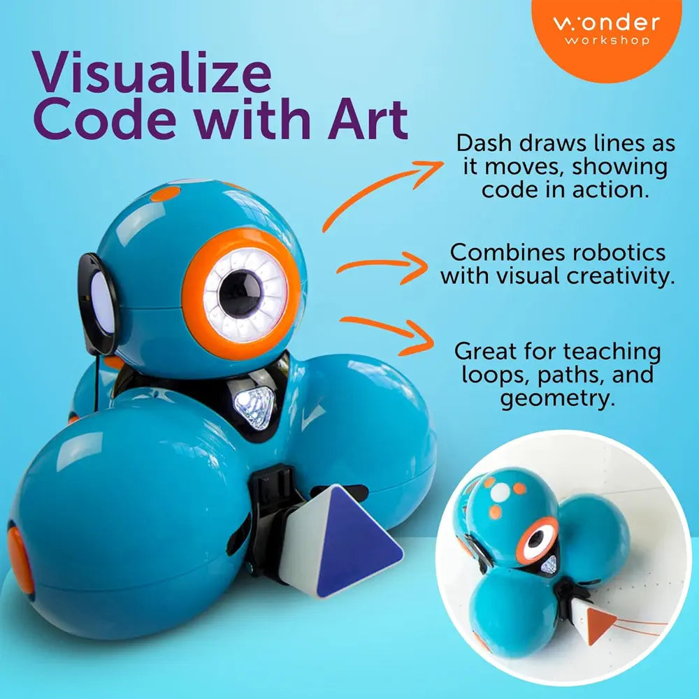 Wonder Workshop Dash Robot Wonder Pack – STEM Coding Toy for Kids 6+ | Programmable Educational Robot