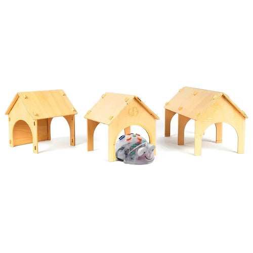 TTS Fun Kit Blue Bot Coding Robot with Wooden Tunnels, Trailer, and Robot Sensor Fronts Bundle Pack