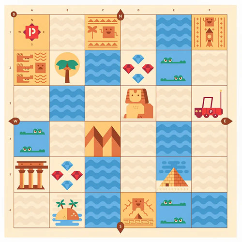 Primo Cubetto Educational Ancient Egypt Adventure Map Fabric Play Mat for Coding Robot, Kids Learning Programming Toy, Educational Fun Toy for 3+ Years Children
