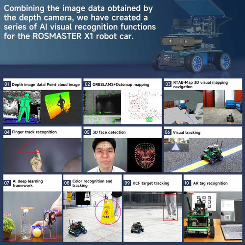 Yahboom ROSMASTER X1 AI Robot RaspberryPi 5 Python Programmable Visual Recognition Mapping Navigation Radar Tracking(Superior Ver with RPi 5 Board)