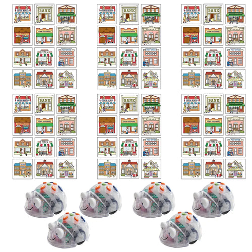 TTS 6-pcs Blue-Bot Programmable Robot with 6-pcs 3D Community Construction Kit Bundle - See &amp; Say Version - Educational STEM Learning Coding Robotics for Kids Age 3+