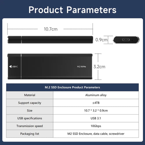 M.2 SSD Enclosure Support NVMe protocol and M Key/B&amp;M Key interface