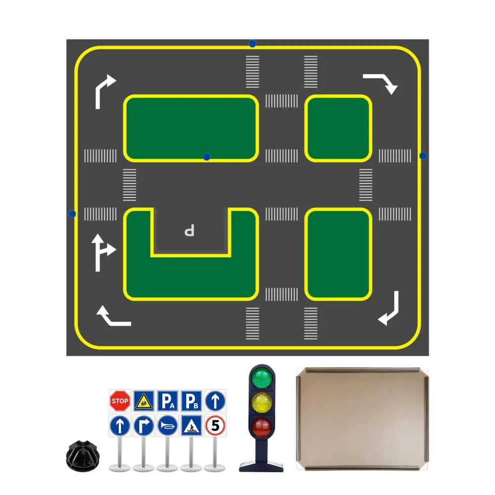 Yahboom Autopilot Track Map UV printing canvas (2.8m*3.2m)--Autopilot Track+Fence props