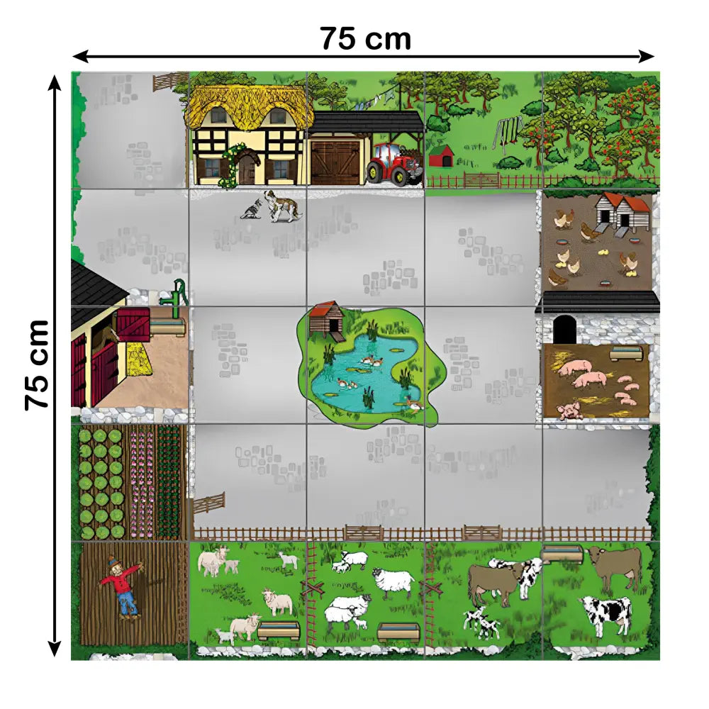 TTS Bee-Bot &amp; Blue-Bot Farmyard Coding Mat - Interactive STEM Robot Play mat for Programming Education, Literacy &amp; Science Learning - Floor Mat | 75 x 75 cm
