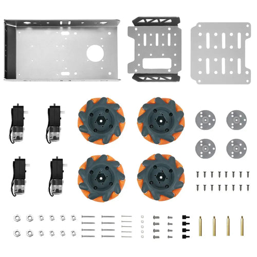 Hiwonder Mecanum Wheel Chassis Car Kit w/ TT Motor, Aluminum Alloy Frame, Smart Car Kit for DIY Robot Car