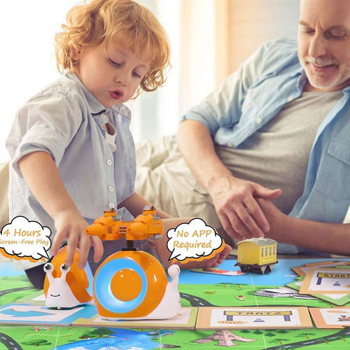 Robobloq Qobo Snail Coding Robot w/ Puzzle Card for Kids Aged 3+ Years