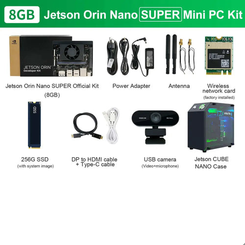 Official Original Jetson Orin NANO 8GB SUPER Development Board for AI Deep Learning--  Mini PC Kit