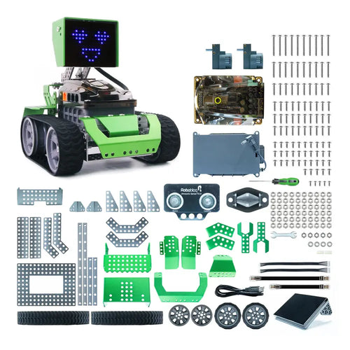 Robobloq Qoopers 6 in 1 Programming Robot Building Kit with Remote Control, LED Martrix, Ultrasonic Sensor for Scratch Arduino Python Learning, Coding Toy for Kids