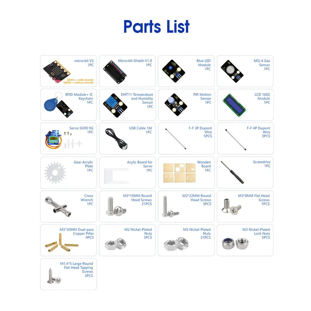ACEBOTT QE005 Smart Home IoT Starter Kit With Arduino/ACECode(Scratch) For Micro:Bit Board - Educational STEM DIY Programming Kits for 8+ Years