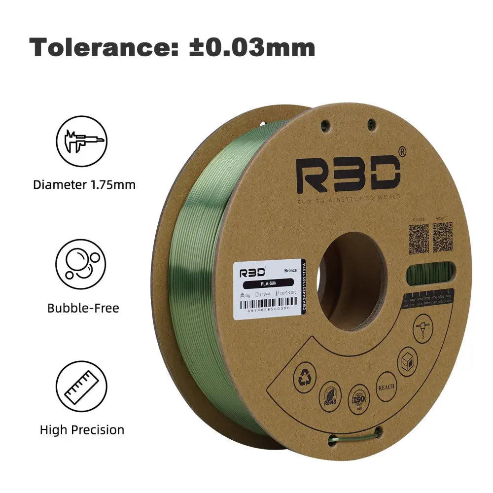 Bronze - R3D Silk PLA Filament 1.75mm 1kg Spool