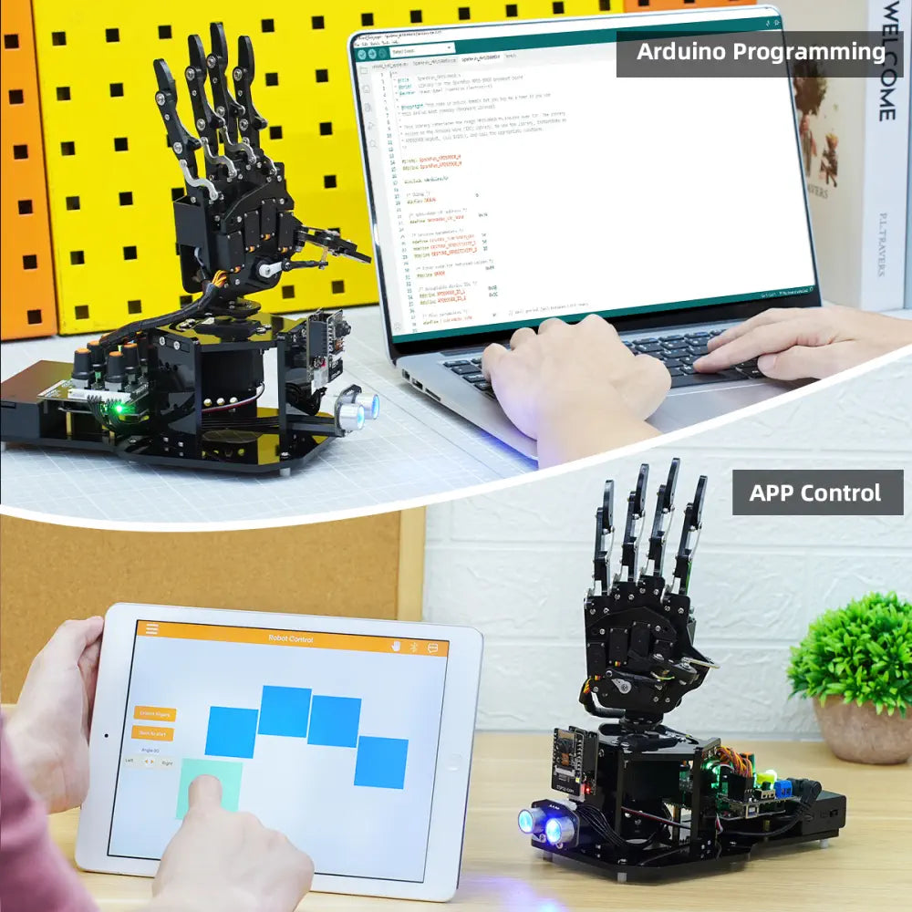 uHand UNO Open Source AI Bionic Robot Hand Support Somatosensory Control, Arduino Programming (Advanced Kit - Left Hand)