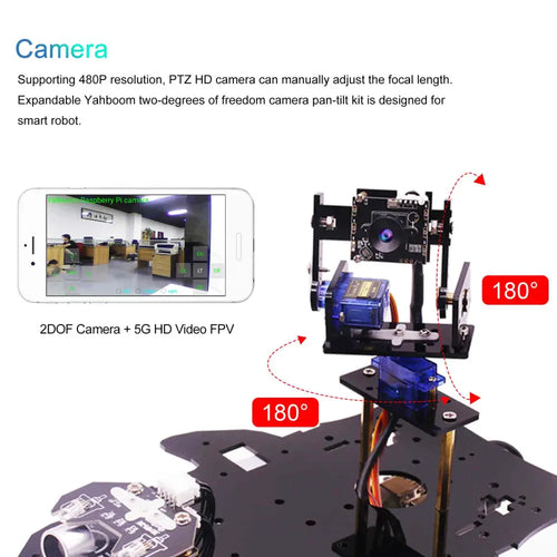 Yahboom 4WD Smart Robot w/ AI Vision Features for RPi 4B (w/ Raspberry Pi 4B 4G Board)