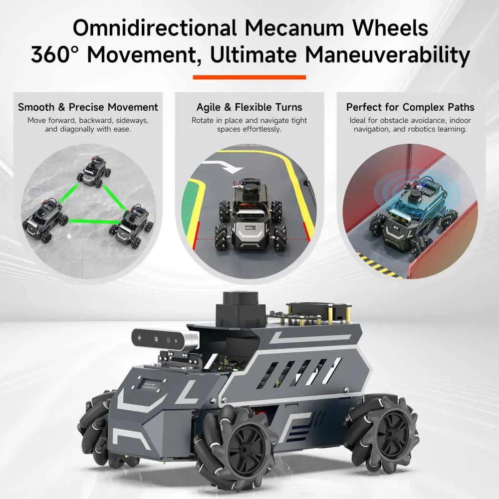 ROSMASTER M1 AI Large Model ROS2 Robot with Mecanum Wheel--Standard without RaspberryPi 5 8G