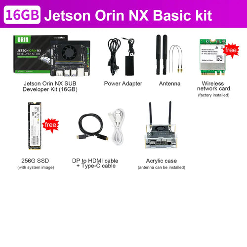 Yahboom Jetson Orin NX 16GB SUB Development Kit Based On NVIDIA Core Module For ROS AI Deep Learning(Orin NX 16GB-Basic Kit)