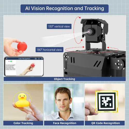 AiNex ROS Education AI Vision Humanoid Robot Powered by Raspberry Pi Inverse Kinematics Learning Teaching Kit (Standard Kit/ WIth Raspberry Pi 4B 8GB)