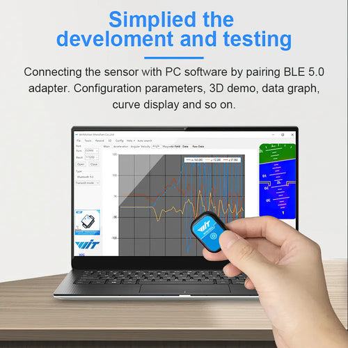 Witmotion WT9011DCL MPU9250 Bluetooth Accelerometer Sensor, High-Precision 9-Axis Gyroscope, Angle (XY 0.2), Magnetometer, 3-Axis AHRS IMU for Arduino