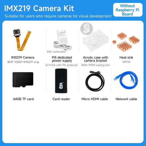 Raspberry Pi 5 board IMX219 Camera Kit (Without Raspberry Pi 5 board)