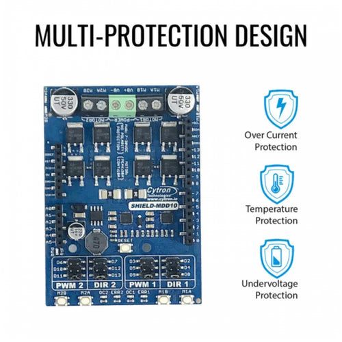 Cytron 10A 7-30V Dual Channel DC Motor Driver Shield