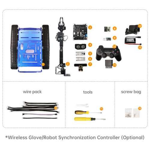 Hiwonder Tankbot Track Robot Car Loaded with Robotic Arm for STM32 Programming