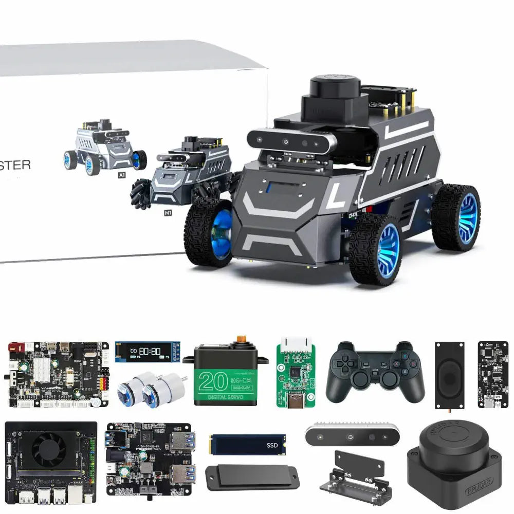 ROSMASTER A1 AI Large Model ROS2 Robot with Ackerman steering chassis-Ultimate with Orin NANO SUPER 8GB