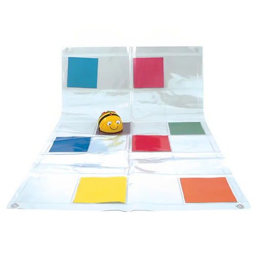 TTS Bee-Bot Starter Pack Bundle with 1 Countryside Mat, 1 Transparent Pocket mat 4x6 Mat, 1 Busy Street Mat, 1 Set Sequence Cards,10 White Clip-on Shells