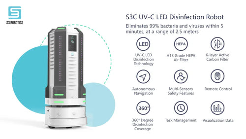 UVC LED Disinfection Robot w/ HEPA Air Filter System