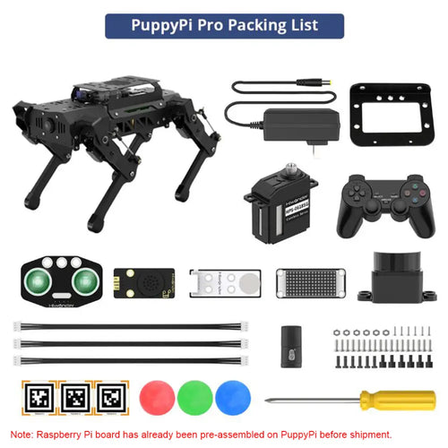 Hiwonder PuppyPi Pro Quadruped Robot with AI Vision Powered by Raspberry Pi 5 ROS Open Source Robot Dog (Raspberry Pi 5 4GB Included)