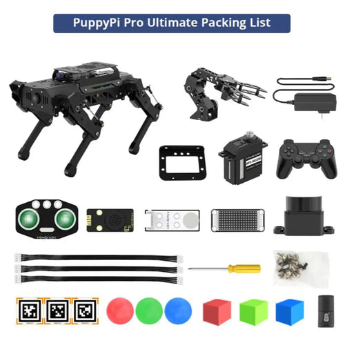 Hiwonder PuppyPi Pro Quadruped Robot with AI Vision Powered by Raspberry Pi ROS Open Source Robot Dog (Ultimate kit with Raspberry Pi 4B 4GB)