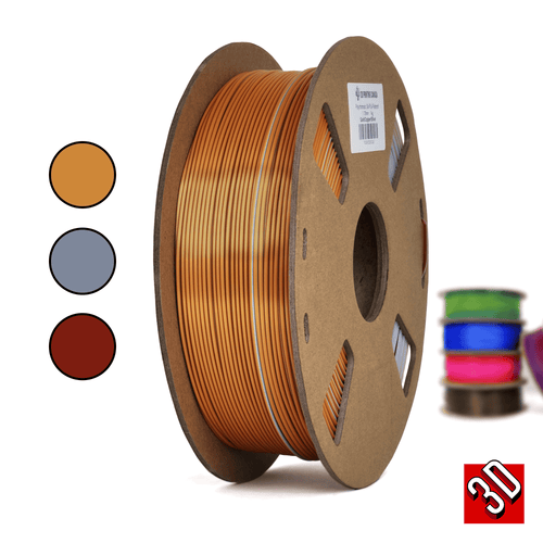 3D Printing Canada Gold/Copper/Silver - Polychromatic Tri-Colour Silk PLA Filament - 1.75mm, 1 kg
