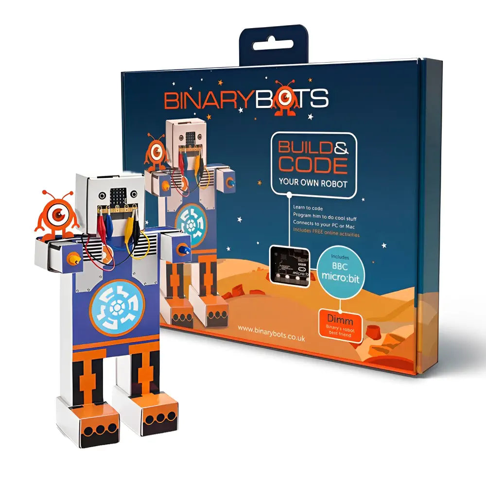 BinaryBots Cardboard to Code Robot Kit with BBC micro:bit - STEM Coding Robot Toy - Build Program Sensor Based Learning Robot - Educational Gift for Kids &amp; Schools | DIMM