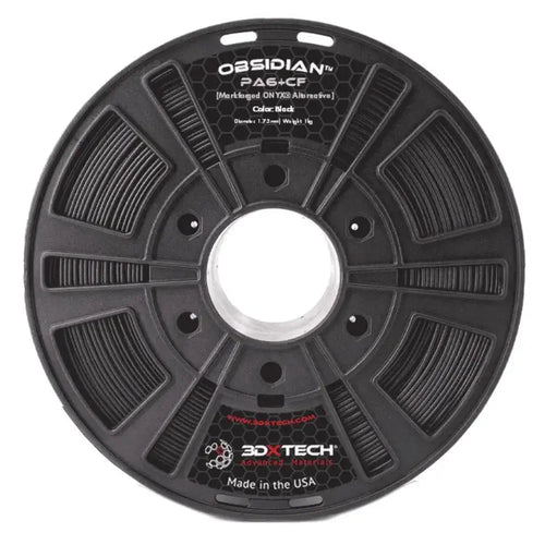 3DXTech Obsidian Black PA6+CF Nylon Filament, 1.75mm, 1kg